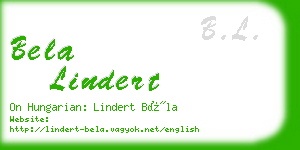 bela lindert business card